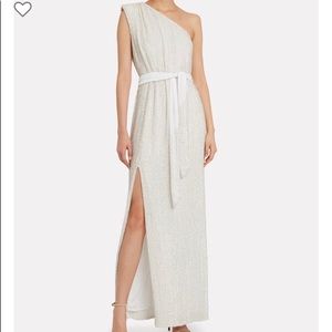 Retrofête Moonglow/White Vivien One Shoulder Gown